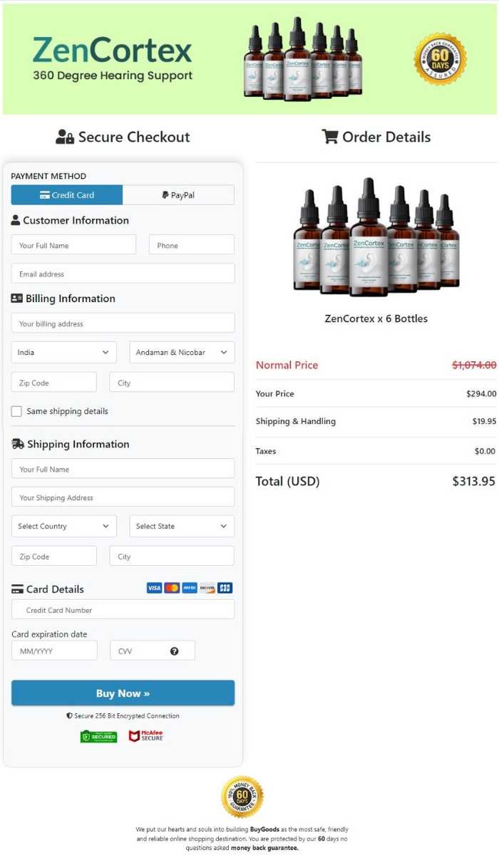 Zencortex Order Page
